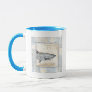 Grey Fish on Beige Background Mug