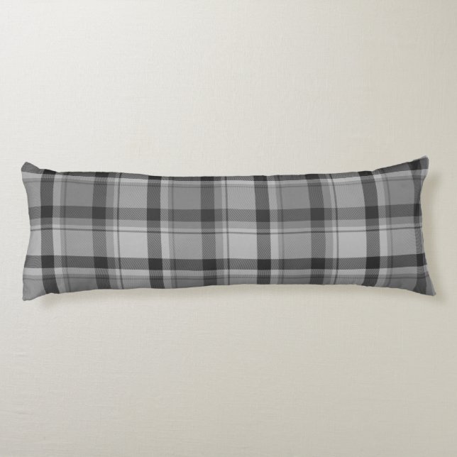 Grey Flannel Print long lumbar pillow (Back)