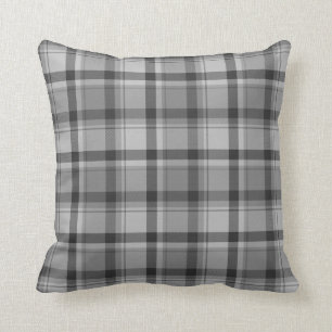 Grey Flannel Print Throw Pillow 16" x 16"