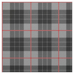 Grey flannel printed plaid fabric