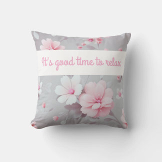 Grey Floral Cushion