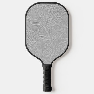 Grey Floral Embossed Look Pickleball Paddle