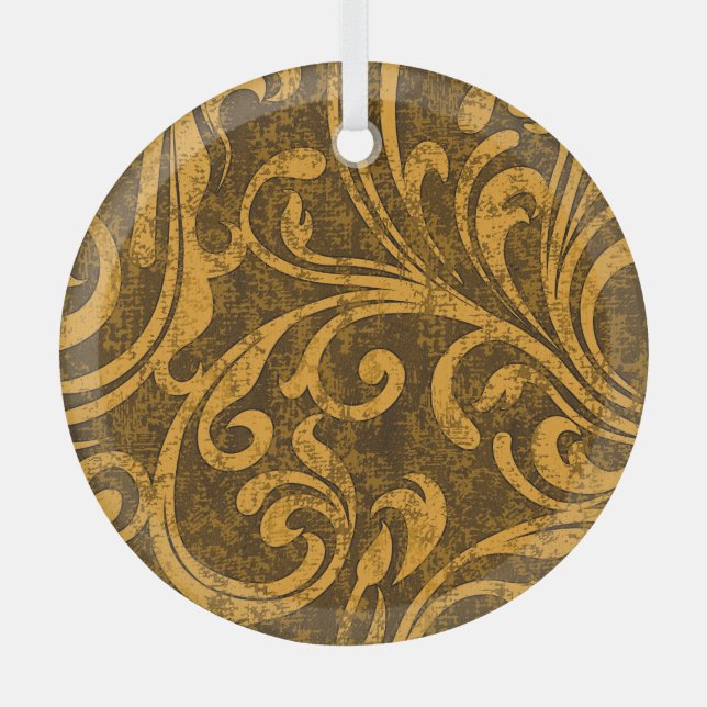 Grey floral, high-resolution seamless texture. glass tree decoration (Front)