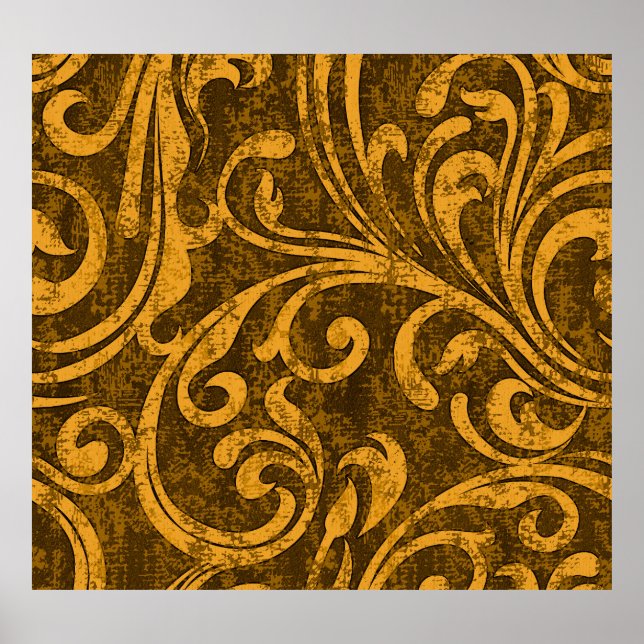 Grey floral, high-resolution seamless texture. poster (Front)