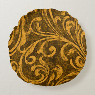 Grey floral, high-resolution seamless texture. round cushion