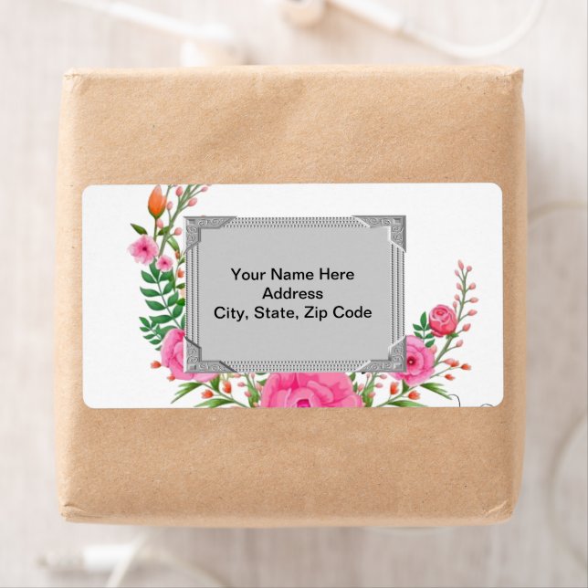 Grey  Floral Monogram Labels (Insitu)