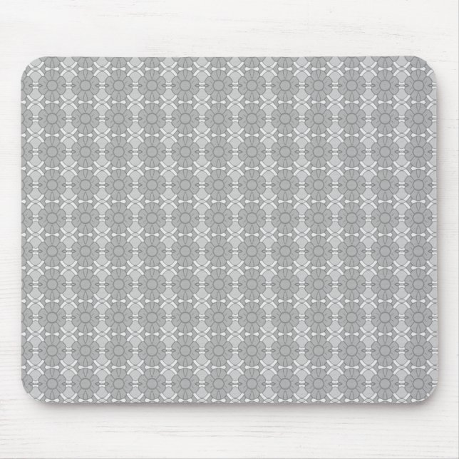 Grey Floral Pattern Mouse Pad (Front)