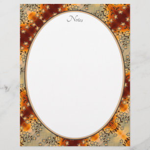 Grey Floral Patterned Custom Letterhead