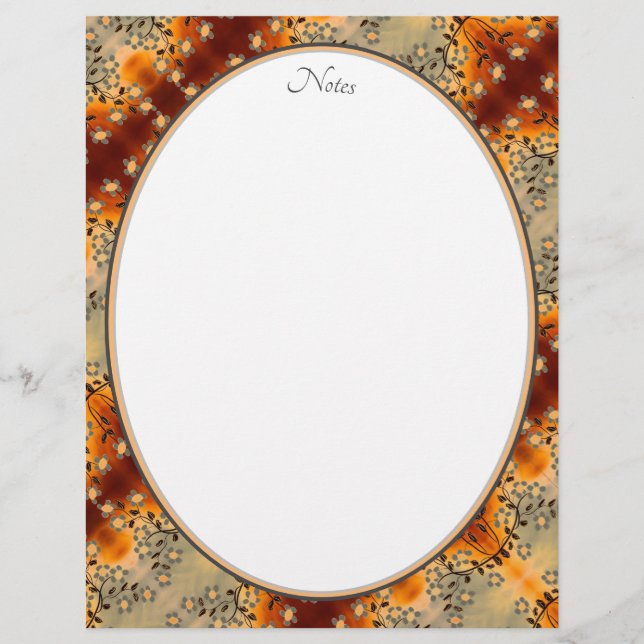 Grey  Floral Patterned Custom Letterhead (Front)