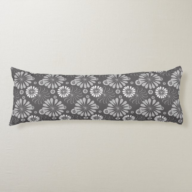grey floral pillow (Front)