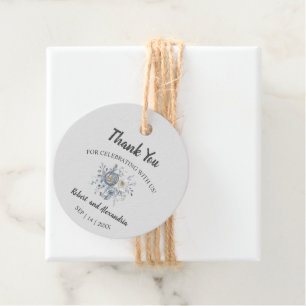 Grey Floral Thank You for Coming Wedding  Favour Tags