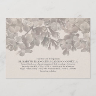 Grey Floral Wedding Invitations