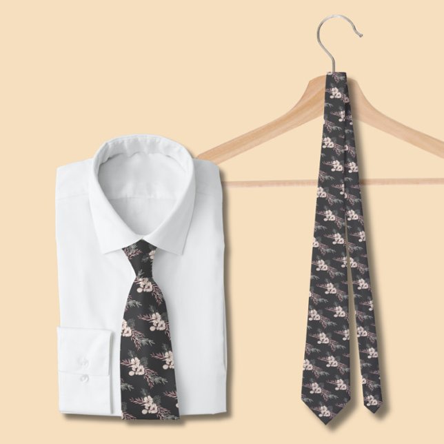 Grey Floral Wedding  Neck Tie (Creator Uploaded)