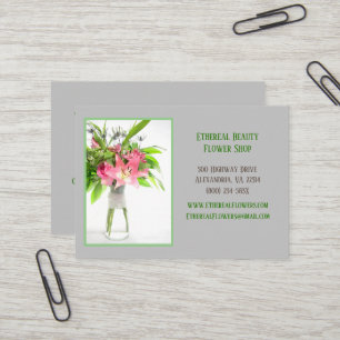 Grey Flower Delivery Business Card