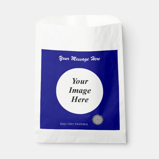 Grey Flower Ribbon Template by Kenneth Yoncich Favour Bag (Front)