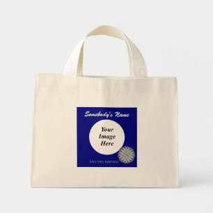 Grey Flower Ribbon Template by Kenneth Yoncich Mini Tote Bag