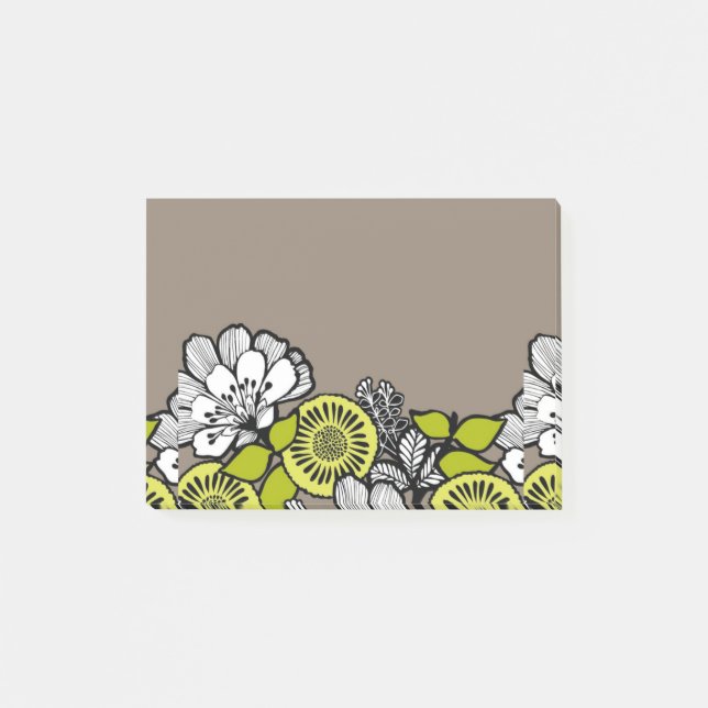 Grey Flowers PostIt Notes (Front)