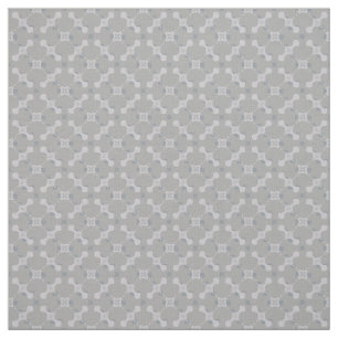 Grey Flowers & Square Polka Dots Fabric