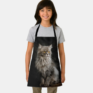Grey Fluffy Cat Apron