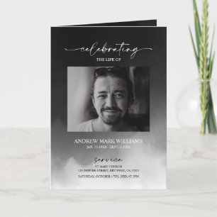 Grey Fog Funeral Order of Service Folded Program