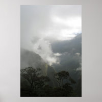 Grey Foggy Clouds above the Mountains