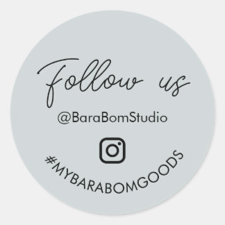 Grey Follow us on Instagram Package Sticker