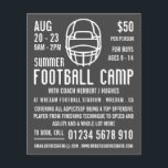 Grey Football Helmet, Football Camp Advertising Flyer<br><div class="desc">Grey Football Helmet,  Football Camp Advertising Flyers By The Business Card Store.</div>
