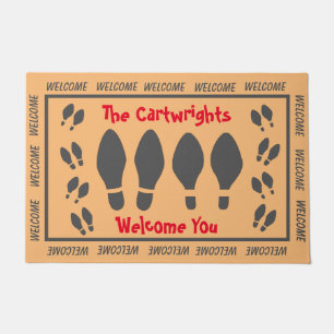 Grey Footprints and Welcome Doormat