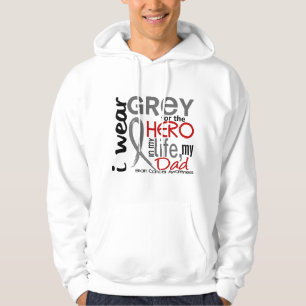 Grey For My Hero 2 Dad Brain Cancer Hoodie