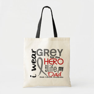 Grey For My Hero 2 Dad Brain Cancer Tote Bag