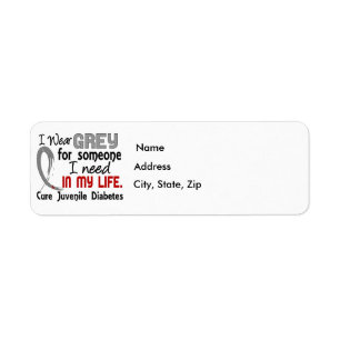 Grey For Someone I Need Juvenile Diabetes Return Address Label