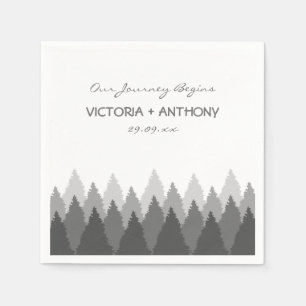 Grey Forest Range Woodland Wedding Napkin