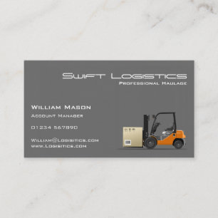 Grey Forklift Logisitcs Professional Business Card