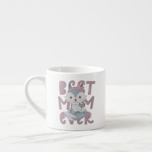 Grey Fox Mum and Cub - Best Mum Ever Espresso Cup