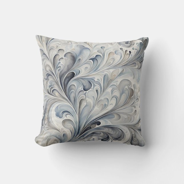 Grey Fractals  Cushion (Front)