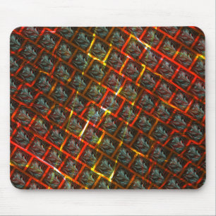 Grey 'framed eyes', grazes, squares or red grating mouse pad