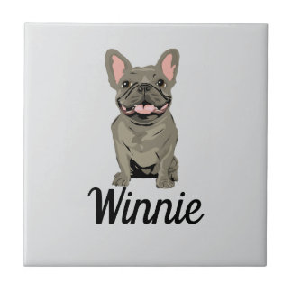 Grey French Bulldog Ceramic Tile