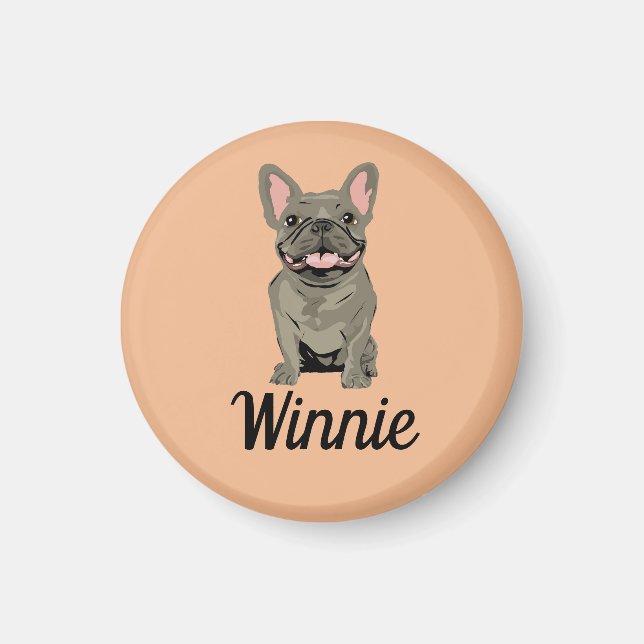 Grey French Bulldog Magnet (Front)