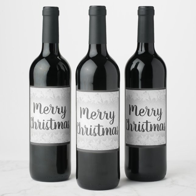 Grey frost Merry Christmas Wine Label (Bottles)