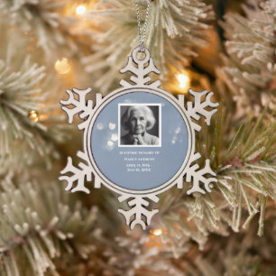 Grey Funeral Memorial Keepsake Snowflake Pewter Christmas Ornament