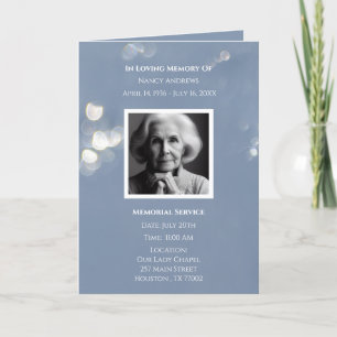 Grey Funeral Memorial Obituary Folded Program