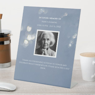 Grey Funeral Memorial  Pedestal Sign