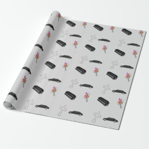 Grey funeral pattern wrapping paper
