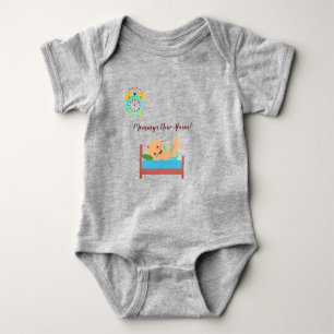  Grey -Funny Gift Ideas 'Mummy's New Alarm'  Baby Bodysuit