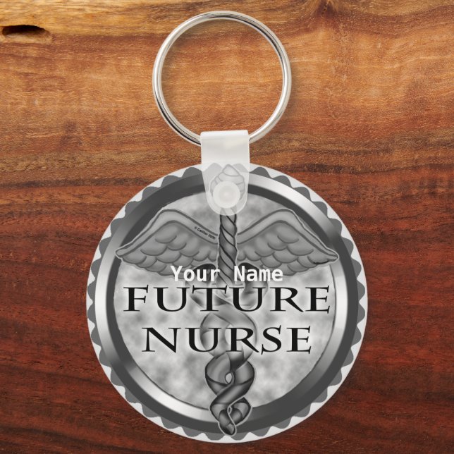 Grey Future Nurse Key Ring (Front)