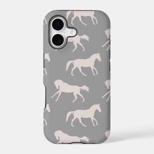 Grey Galloping Horses Pattern (Back)