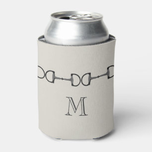 Grey Galloping Horses Pattern Can Cooler
