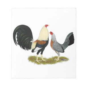 Grey Game Fowl Pair Notepad