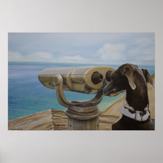 Grey Gazing - Italian Greyhound Painting Poster