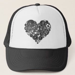 Grey Gears Heart Trucker Hat